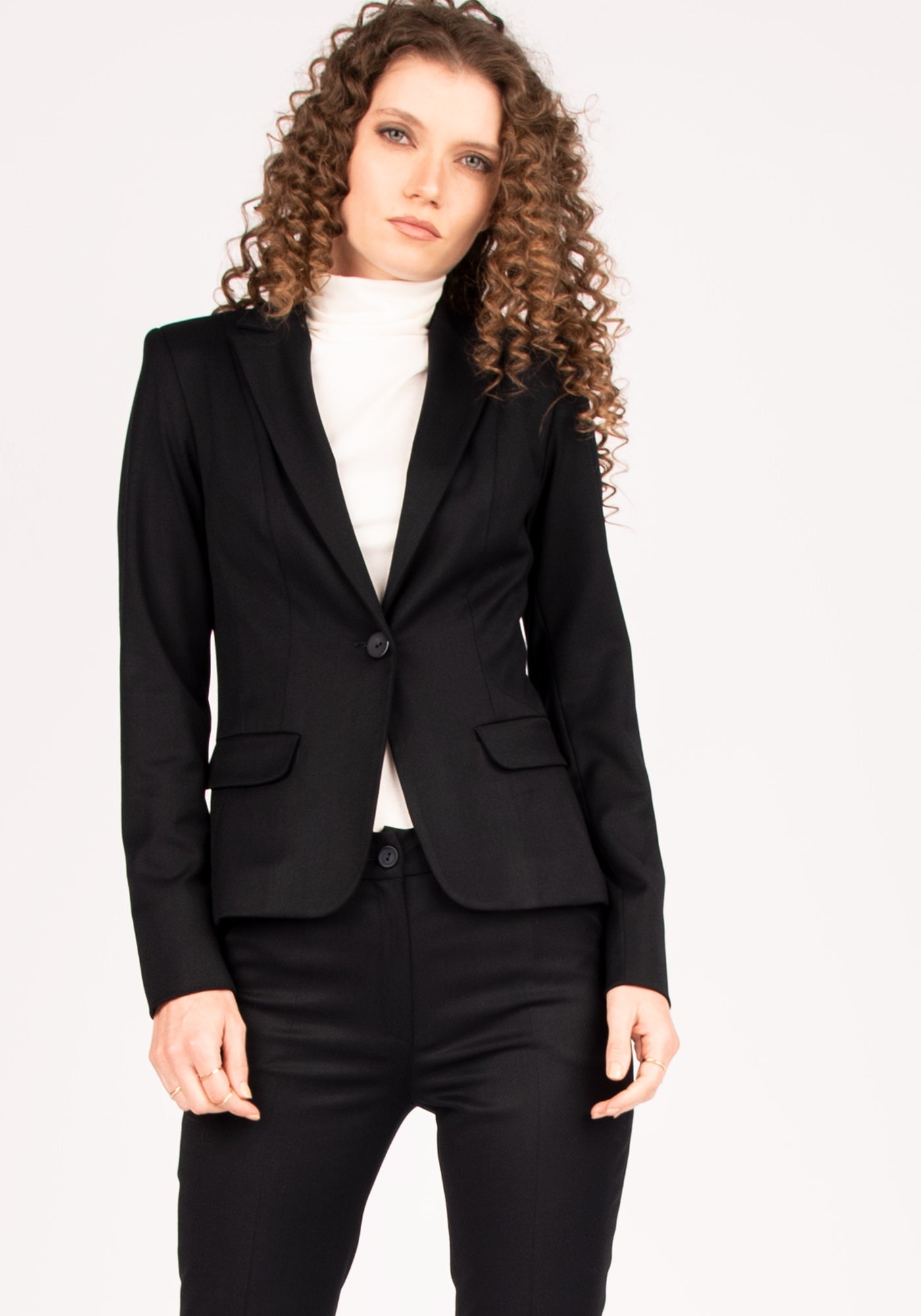 Women's Tailored Office Pant suit in Navy