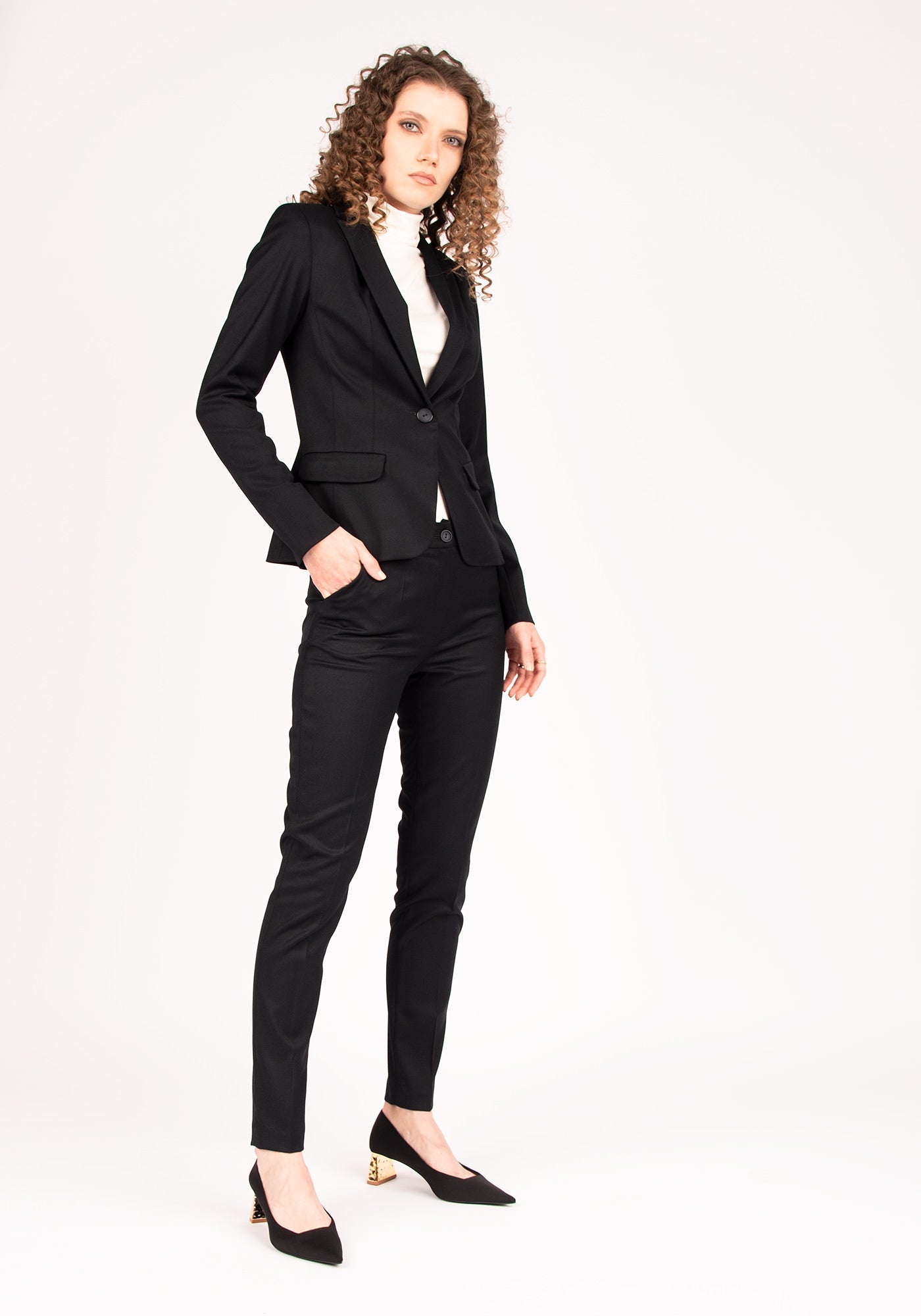 Women's Tailored Office Pant suit in Navy